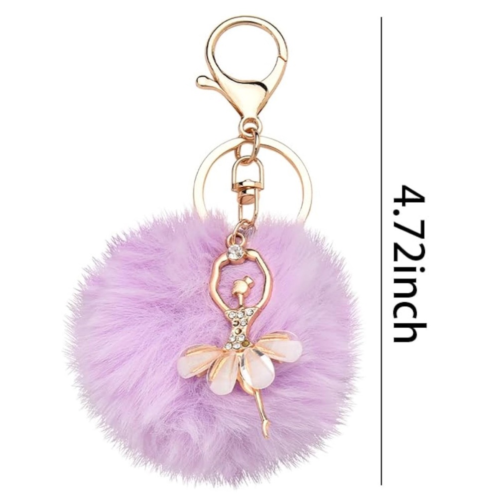 Cute Lavender Ballerina Keyring β Brand New - Picture 6 of 8